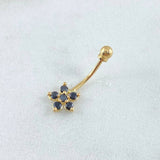 Navel Piercing Flower 0.6gr / 2cm / Special Pearl 18K Gold ©