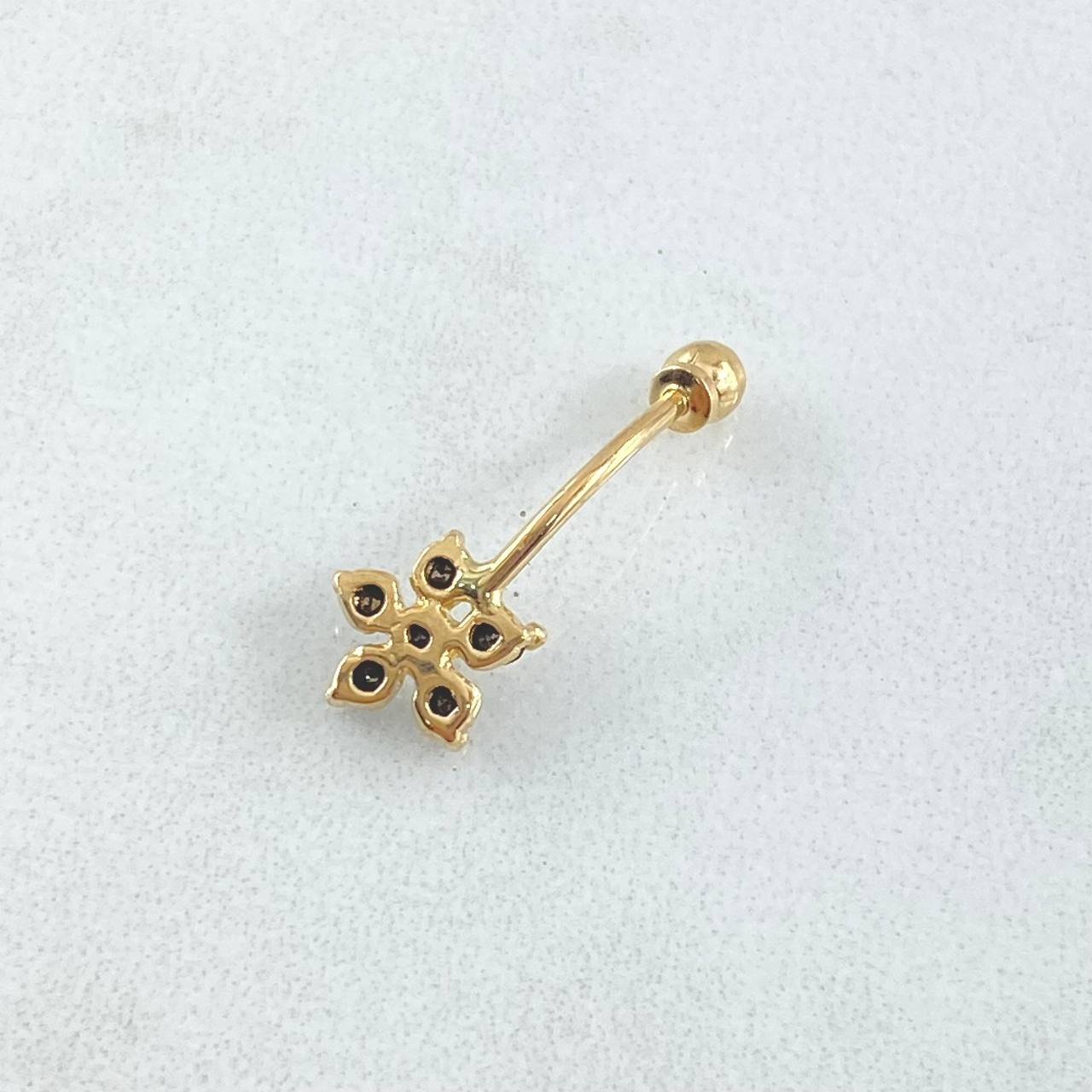 Navel Piercing Flower 0.6gr / 2cm / Special Pearl 18K Gold ©
