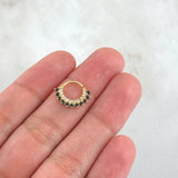 Piercing Earcuff Tiara Maya 0.9gr / 1.3cm / Circones Blancos Negros Oro Amarillo 18K (Joya)