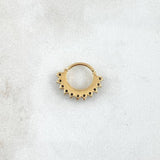 Piercing Earcuff Tiara Maya 0.9gr / 1.3cm / Circones Blancos Negros Oro Amarillo 18K (Joya)