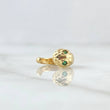 Piercing Earcuff Simulador Serpiente 1.8gr / 1.5cm / Circones Verdes Oro Amarillo 18K (Joya)