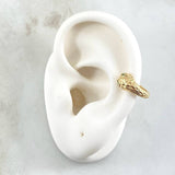 Piercing Earcuff Simulador Serpiente 1.8gr / 1.5cm / Circones Verdes Oro Amarillo 18K (Joya)