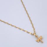 Flower Mirror Chain Set /0.95gr/15.7in/1.5mm + Pendant/0.35gr/1.5cm (0.6in) Pierced 18K Gold (Offer) $