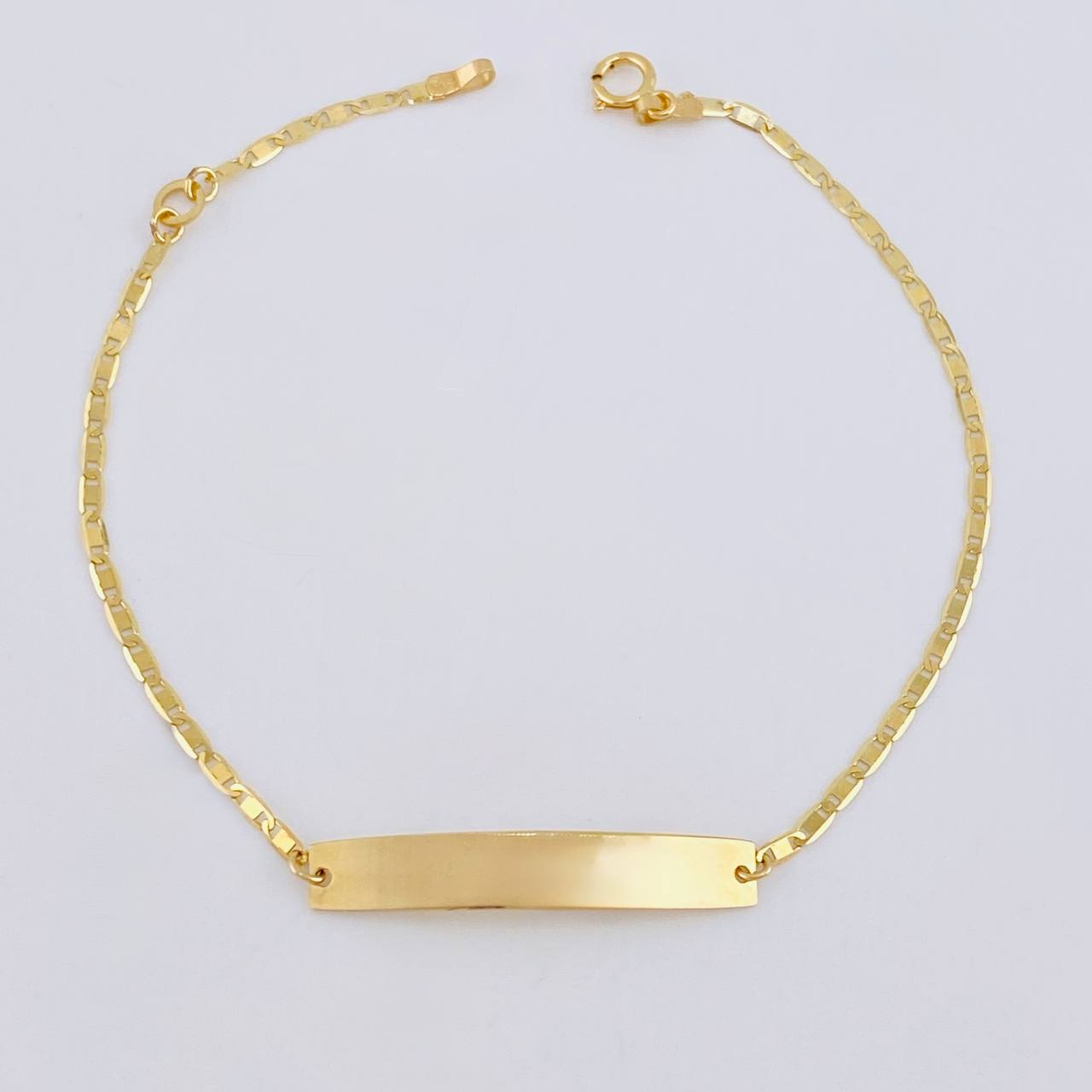 Pulso Modulable Plano Placa Rectangular 1.45 g / 7 in - 6 in / 1.5 mm Oro Amarillo 18K