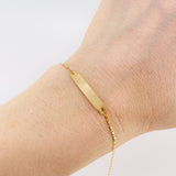 Pulso Modulable Plano Placa Rectangular 1.45 g / 7 in - 6 in / 1.5 mm Oro Amarillo 18K