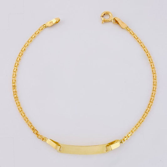 Pulso Chino Placa Rectangular 1.85 g / 6 1/4 in / 1.6 mm Oro Amarillo 18K