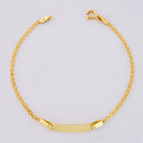 Pulso Chino Placa Rectangular 1.85 g / 6 1/2 in / 1.6 mm Oro Amarillo 18K