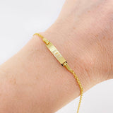 Pulso Chino Placa Rectangular 1.9 g / 6 1/2 in / 1.6 mm Oro Amarillo 18K