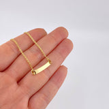 Pulso Chino Placa Rectangular 1.9 g / 6 1/2 in / 1.6 mm Oro Amarillo 18K