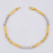 Pulso Placa Correa 5.2 g / 8 in / 3.6 mm Dos Oros Amarillo Blanco 18K