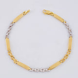Pulso Placa Correa 5.2 g / 8 in / 3.6 mm Dos Oros Amarillo Blanco 18K