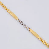 Pulso Placa Correa 5.2 g / 8 in / 3.6 mm Dos Oros Amarillo Blanco 18K