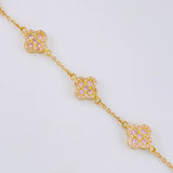 Pulso Aro Seguido Flor Trebol 6.85 g / 7 1/4 in / 9.9 mm Oro Amarillo 18K