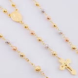 Rosary Miraculous Virgin 5.95g / 18 1/2 in / 3mm Three Golds 18K