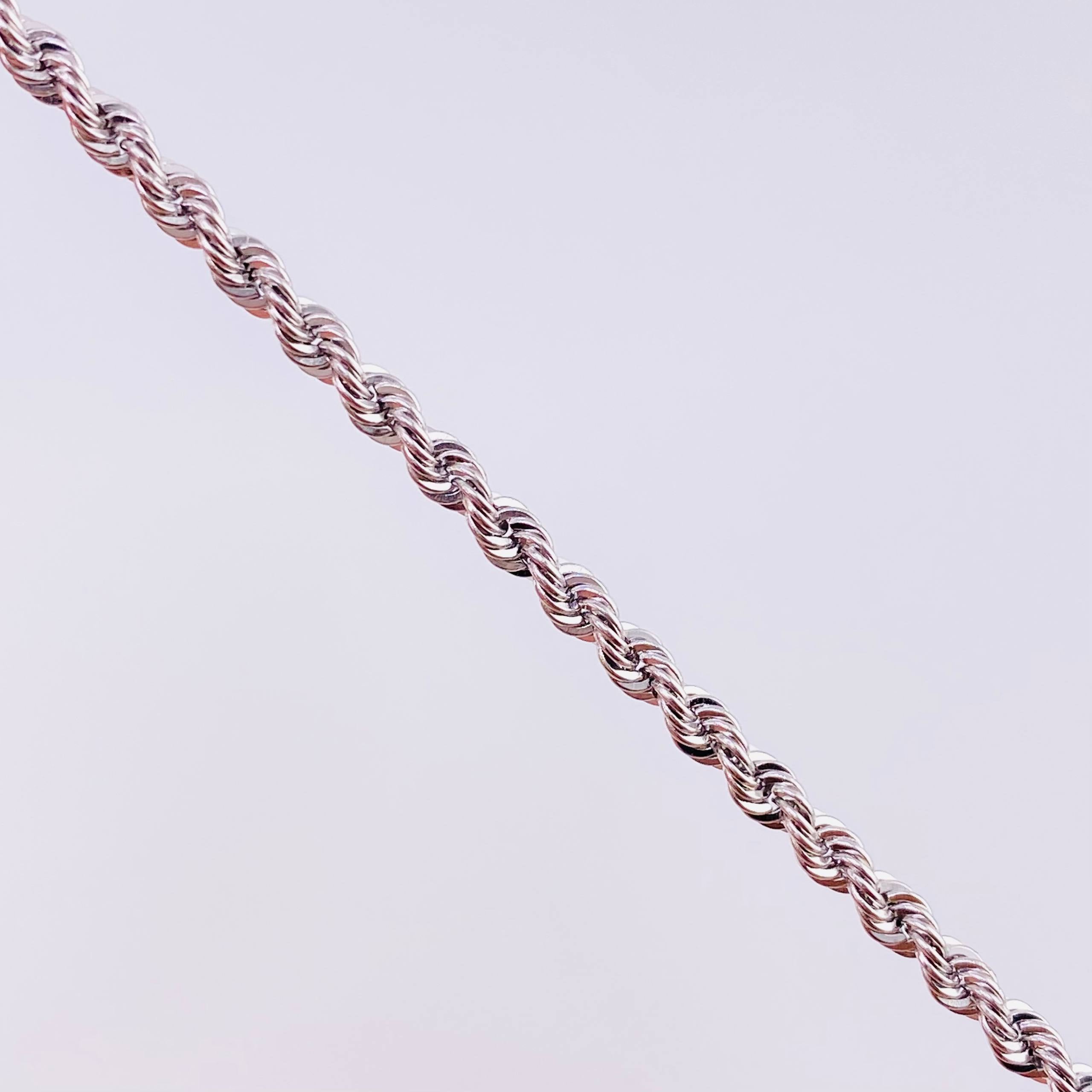 Rope Bracelet 1.9 g / 7 1/2 in / 2.55 mm 18K White Gold