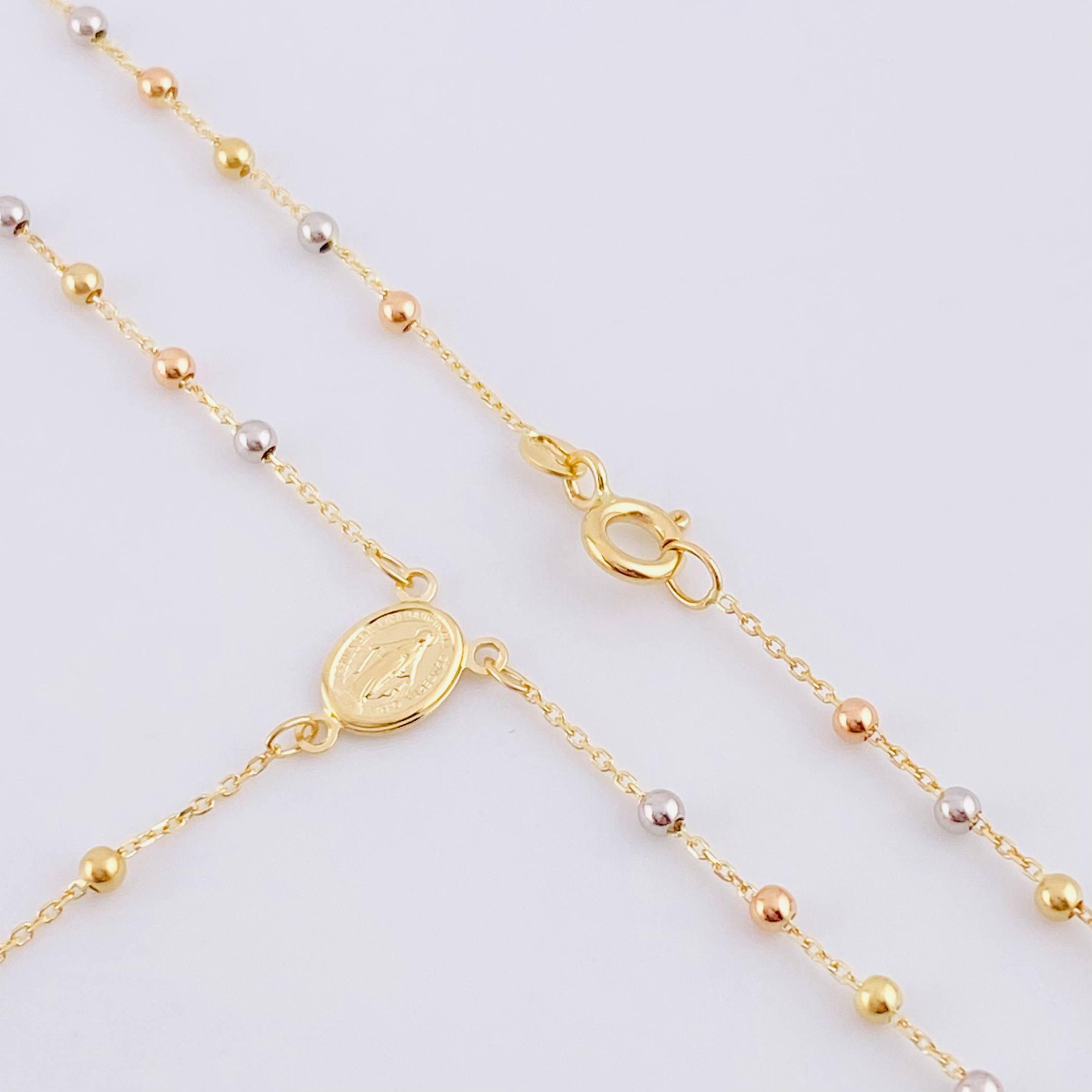 Rosario Virgen De La Milagrosa 3.2 g / 18 in / 2 mm Tres Oros 18K
