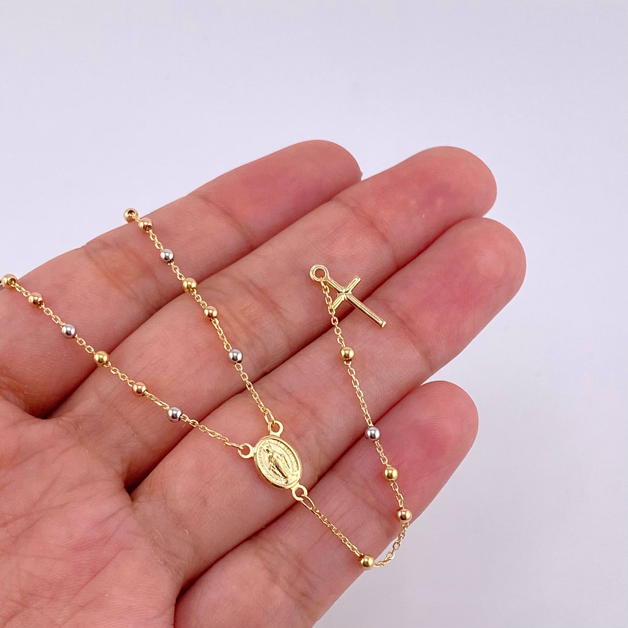 Rosary Virgin of the Miraculous 3.25 g / 18 in / 2 mm Three Golds 18K