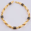 Bracelet Rustic Black Rubber 5.25 g / 7 1/4 in / 5 mm Yellow Gold 18K