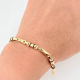 Pulso Rustico Barril Relieve 5 g / 8 1/4 in / 3.8 mm Oro Amarillo 18K