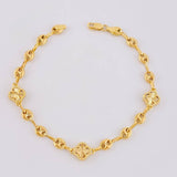 Diamond Cut Clover Gc Bracelet 6.6 g / 7 3/4 in / 4.3 mm Yellow Gold 18K