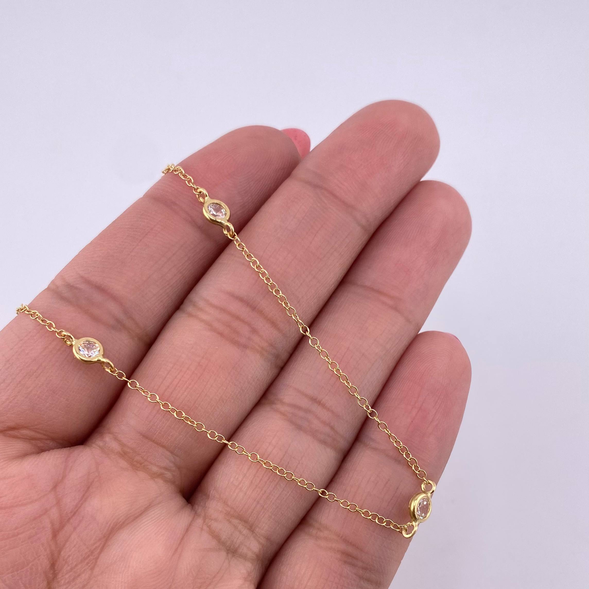 Cadena Aro Seguido Perlas 1.9 g / 17 3/4 in / 1.35 mm Oro Amarillo 18K