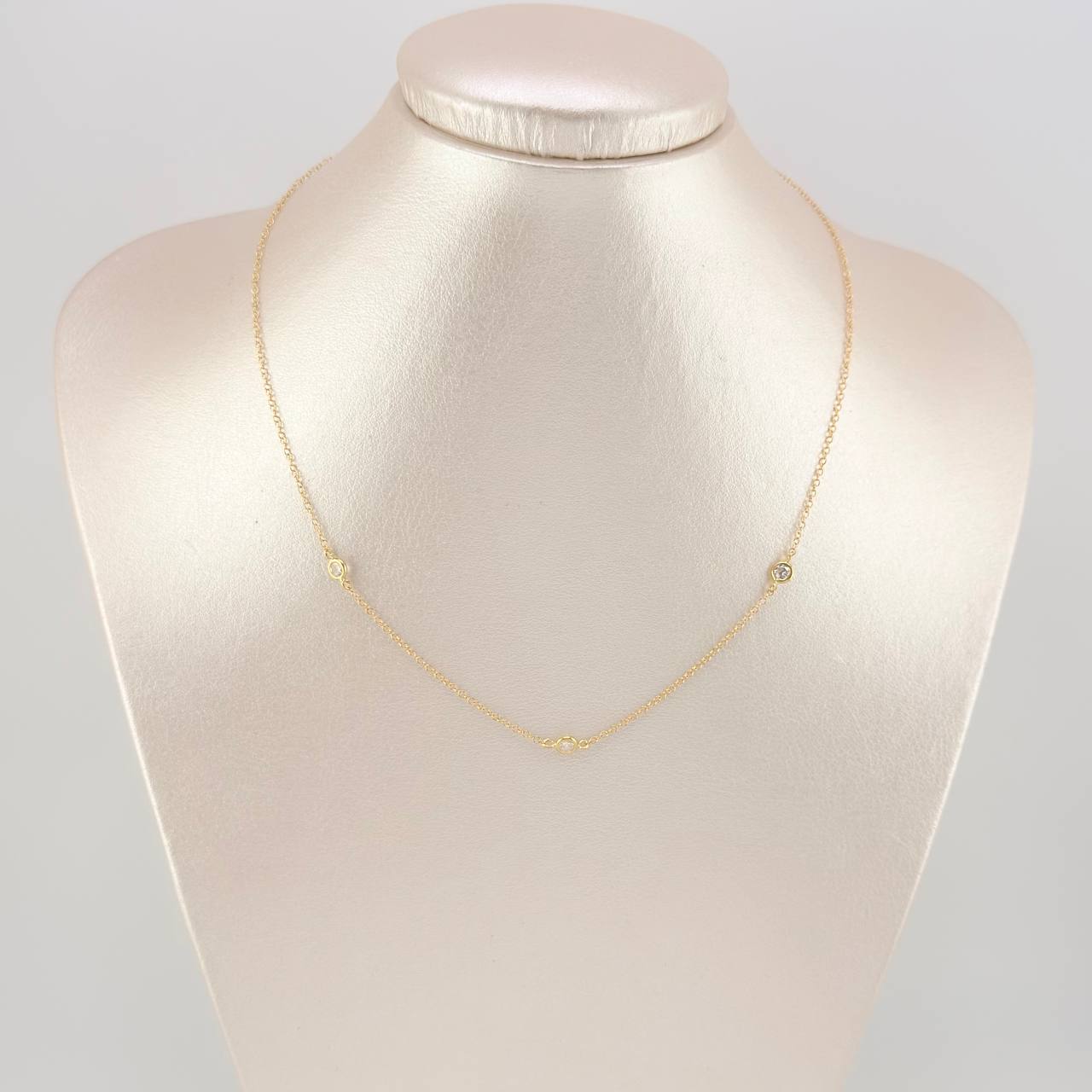 Cadena Aro Seguido Perlas 1.95 g / 17 3/4 in / 1.35 mm Oro Amarillo 18K
