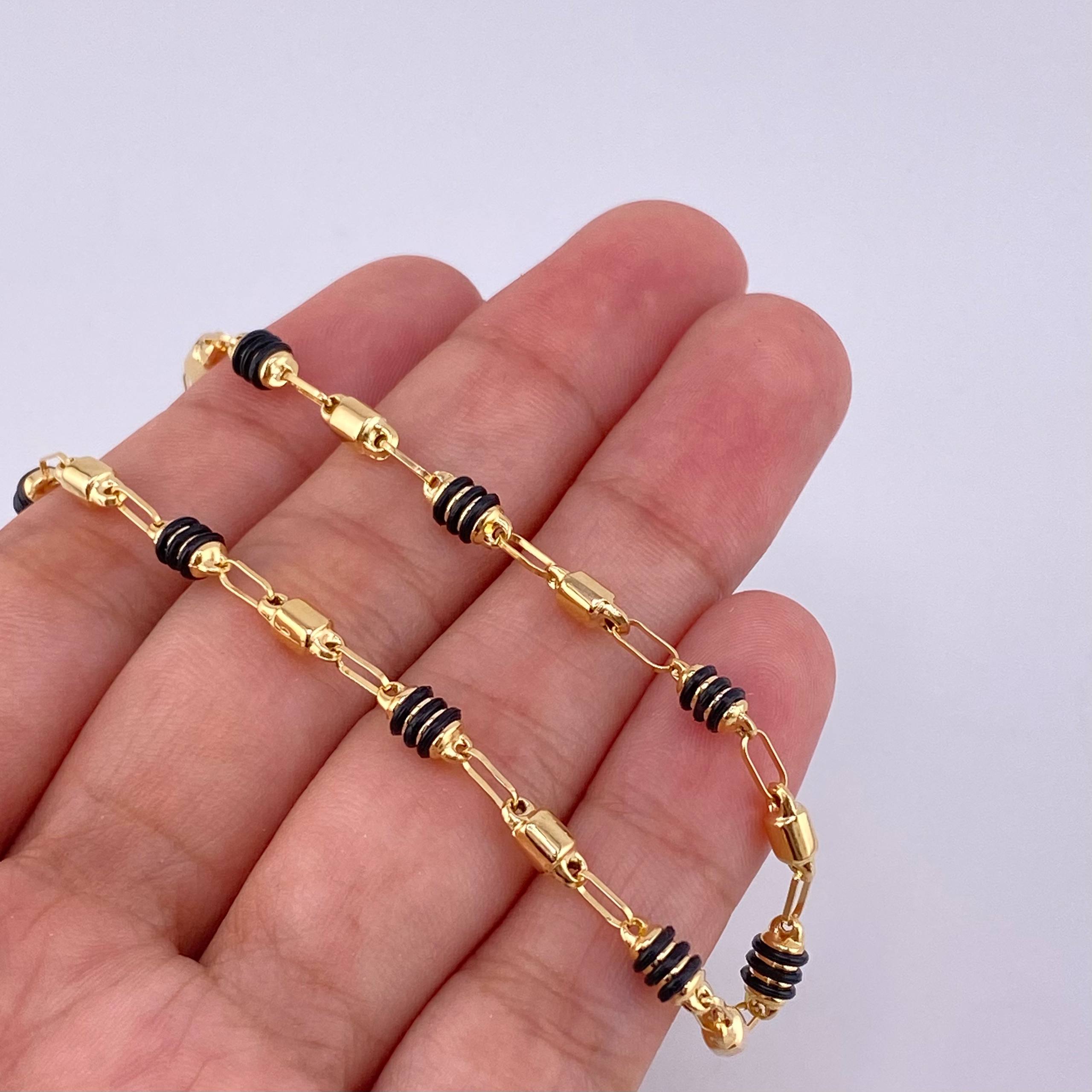 Bracelet Rustic Barrel 2.95 g / 8 1/4 in / 3.4 mm Yellow Gold 18K