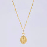 Set Cadena Aro Seguido + Dije Virgen De Guadalupe / 1 g / 17 3/4 in Oro Amarillo 18K