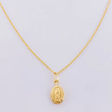 Set Cadena Aro Seguido + Dije Virgen De Guadalupe / 1 g / 17 3/4 in Oro Amarillo 18K