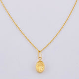 Set Cadena Aro Seguido + Dije Virgen De La Milagrosa / 1.05 g / 17 3/4 in Oro Amarillo 18K