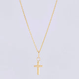 Classic Link Chain Set + Cross Pendant / 0.95 g / 17 3/4 in 18K Yellow Gold