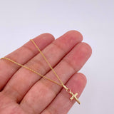 Classic Link Chain Set + Cross Pendant / 0.95 g / 17 3/4 in 18K Yellow Gold