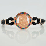 Pulso Rostro Cristo 24.7gr / 7 3/4in / Dos Oros Blanco Rosa 18K $