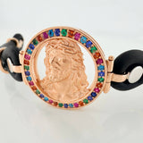 Pulso Rostro Cristo 24.7gr / 7 3/4in / Dos Oros Blanco Rosa 18K $