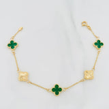 Classic Link Bracelet Clover 3.6 g / 7 1/4 in / 1.3 mm Yellow Gold 18K