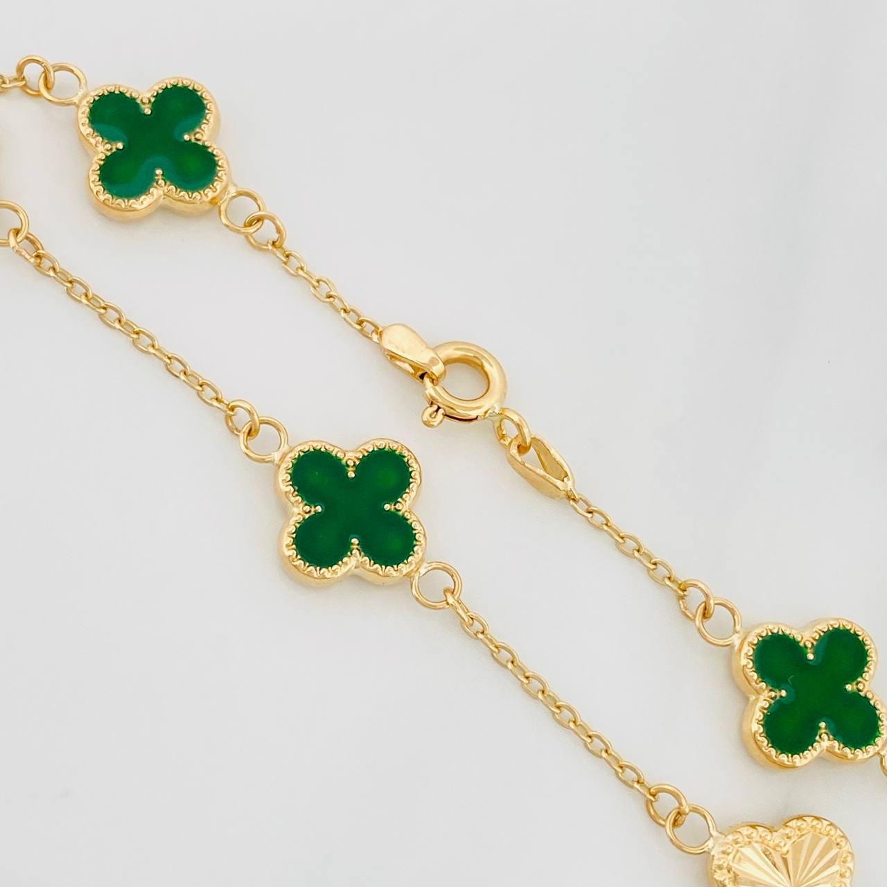 Classic Link Bracelet Clover 3.6 g / 7 1/4 in / 1.3 mm Yellow Gold 18K
