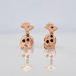 Stud Earrings Giraffes 0.8 g / in / 5.46 mm Rose Gold 18K