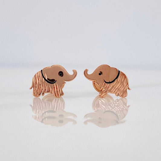 Stud Earrings Elephants 0.95 g / in / 10.6 mm Rose Gold 18K