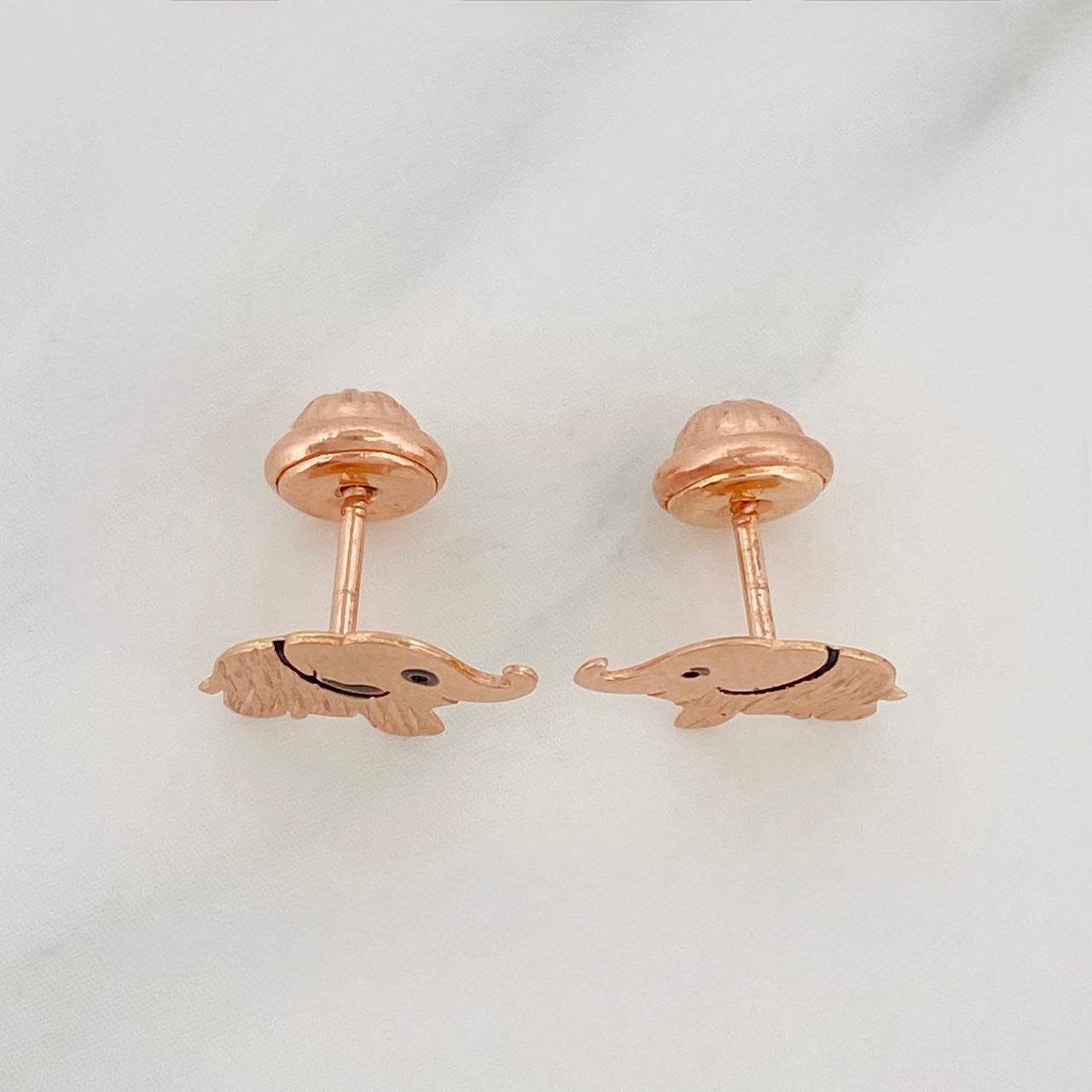 Stud Earrings Elephants 0.95 g / in / 9.75 mm Rose Gold 18K