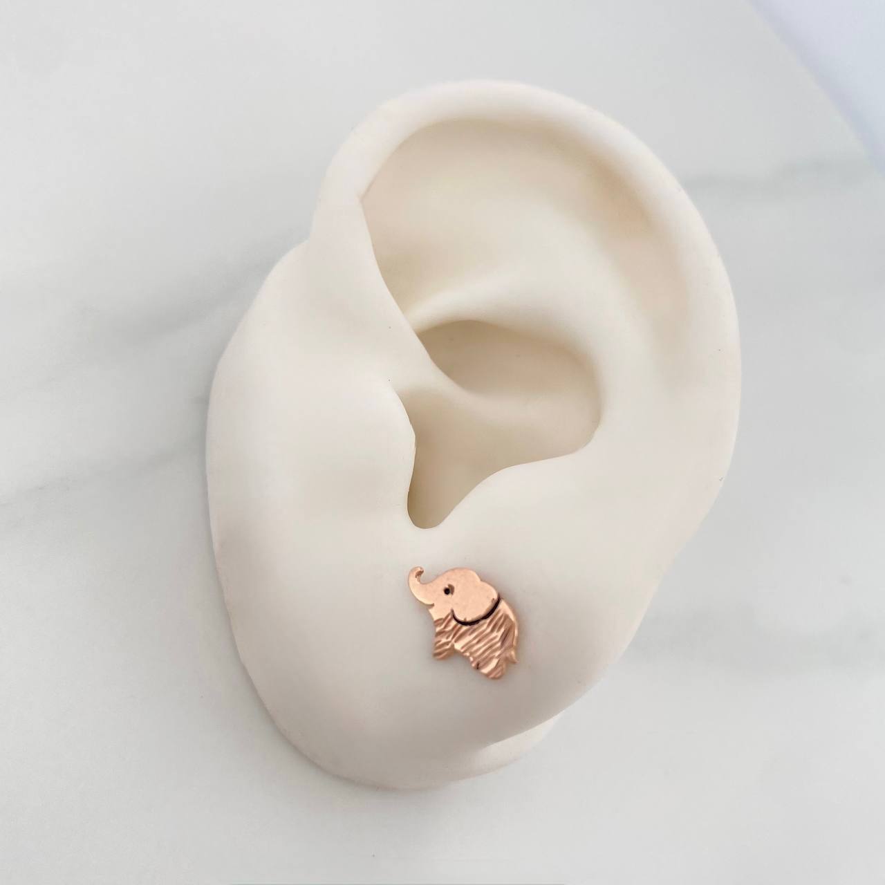Stud Earrings Elephants 0.95 g / in / 9.75 mm Rose Gold 18K