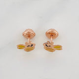 Stud Earrings Bees 0.85 g / in / 8.24 mm Rose Gold 18K
