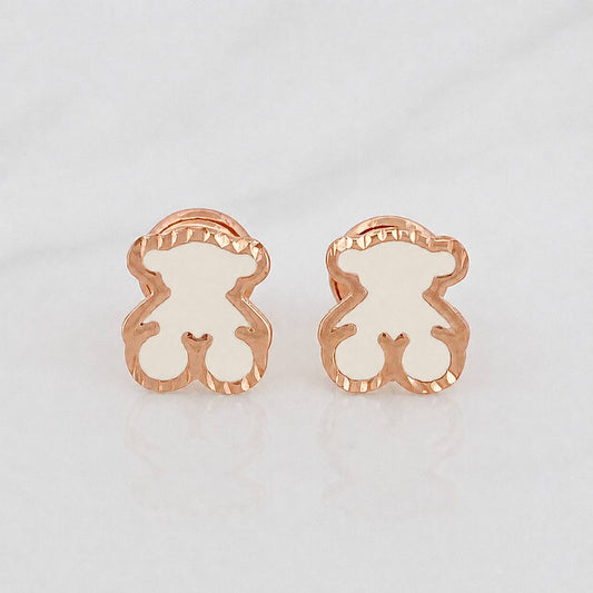 Stud Earrings Bear Ts 0.75 g / in / 6.66 mm Rose Gold 18K