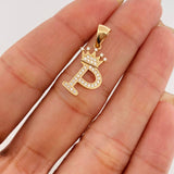 Pendant Crown Letter P 1.6 g / 1 in Yellow Gold 18K