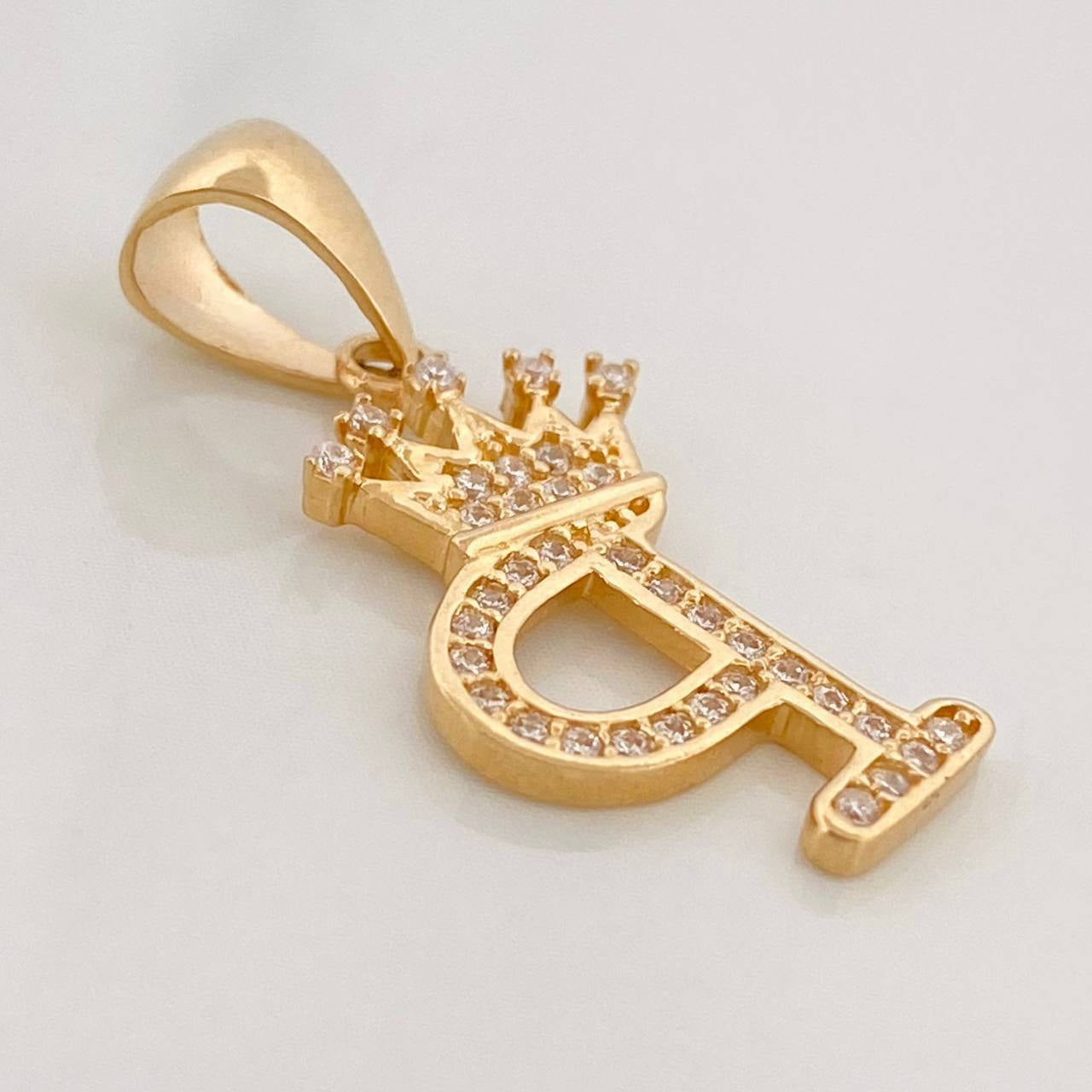 Pendant Crown Letter P 1.6 g / 1 in Yellow Gold 18K