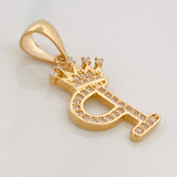 Pendant Crown Letter P 1.6 g / 1 in Yellow Gold 18K