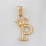 Pendant Crown Letter P 1.6 g / 1 in Yellow Gold 18K