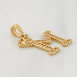 Dije Corona Letra M 2 g / 1 in Oro Amarillo 18K