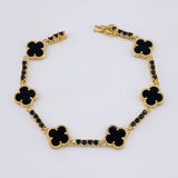 Pulso Trebol Negro 18.05 g / 7 1/2 in / 3.1 mm Oro Amarillo 18K