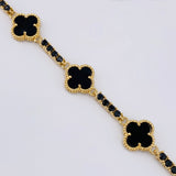 Pulso Trebol Negro 18.05 g / 7 1/2 in / 3.1 mm Oro Amarillo 18K