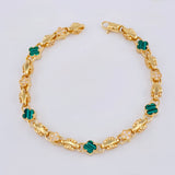 Pulso Rústico Jardín Trébol 24.5 g / 8 1/2 in / 7 mm Oro Amarillo 18K